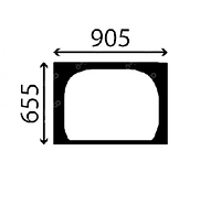 Заднее стекло экскаватора Case CX130C, CX160C, CX210C, CX250C, CX300C