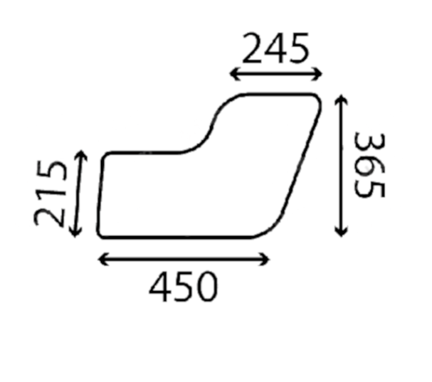 Скло нижнє ліве дверцята міні екскаватора Case CK25 CK28 CK36 CK50