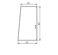 Стекло двери заднее раздвижное экскаватора Case CX130 CX160 New Holland E805