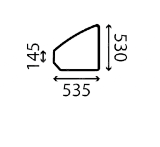 Скло дверцят спіднє міні екскаватора Airman AX33U-5 Hitachi, ZAXIS 33U-5A, John Deere 26G