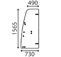Стекло двери левое экскаватора John Deere 85D Hitachi ZX85USBLC-3