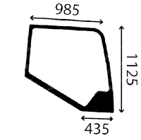 Стекло боковое правое экскаватора John Deere 85D Hitachi ZX85USBLC-3