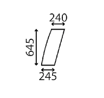 Скло дверей ліве верхнє переднє екскаватора John Deere 75D, 135D, 225DLC