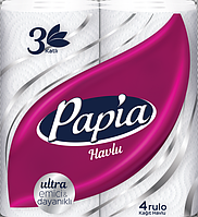 Бумажные полотенца Papia 3 слоя 4 рулона