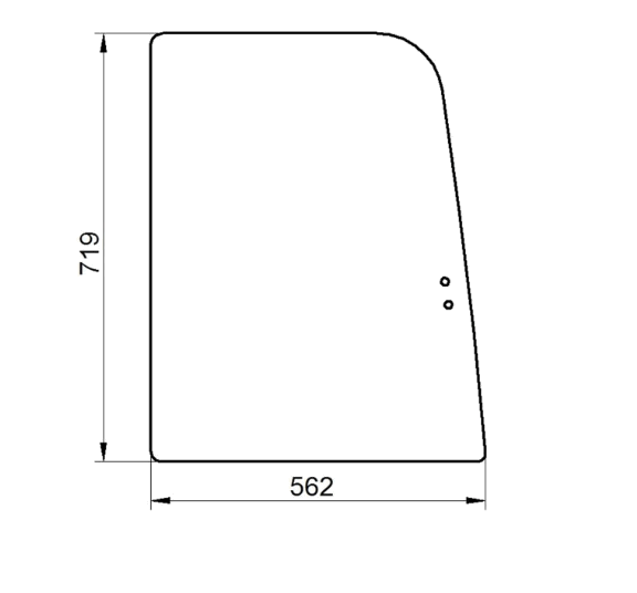 Скло праве переднє пересувне міні екскаватора John Deere 27D, 35D, 50D, 60D