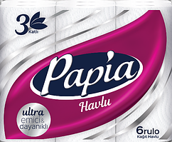 Паперові рушники Papia 3 шари 6 рулонів