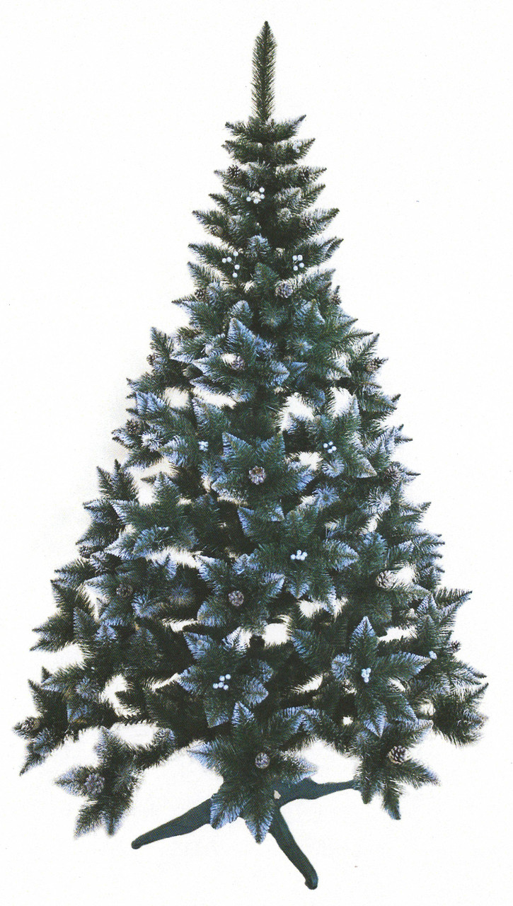 Штучна ялинка «Елітна» «Elite» з блискучими шишками та білими кінчиками 1.8 м