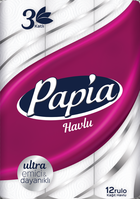 Паперові рушники Papia 3 шари 12 рулонів