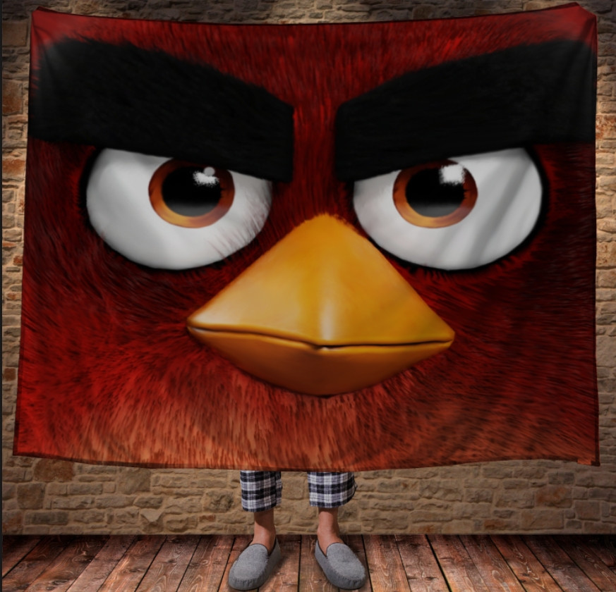 Плед з 3D принтом-Angry Birds Red