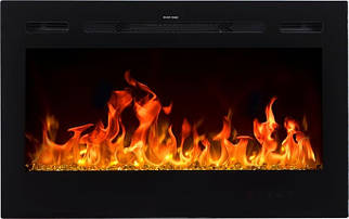 Вбудовуваний настінний електричний камін з обігрівом для квартири Aflamo Majestic 26 декоративний електрокамін 66 см