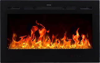 Вбудовуваний декоративний електрокамін з обігрівом для дому Aflamo Majestic 45 настінний електричний камін 114 см
