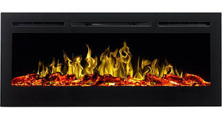 Настінний вбудовуваний електрокамін обігрівач з пультом Aflamo Majestic 50 електричний камін для квартири 128 см