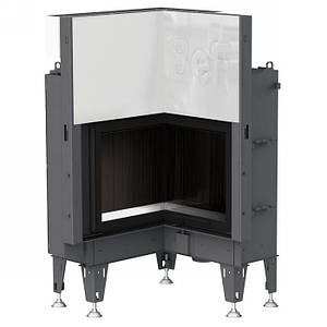 Повітряна камінна топка кутова сталева для опалення заміського будинку BeF Flat V 4 L з гільйотиною (7,5 кВт)