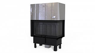 Кутова камінна топка на дровах повітряна тривалого горіння DEFRO Home INTRA ME BP G (чорний шамот) з гільйотиною