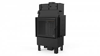 Сталева камінна топка на дровах з водяним контуром DEFRO Home NAVI SM (чорний шамот)