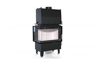 Кутова сталева камінна топка на дровах з водяним контуром DEFRO Home RIVA SM BL SHORT