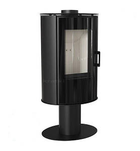 Сталева піч-камін на нозі опалювальна твердопаливна Kratki Koza AB S / NO Glass