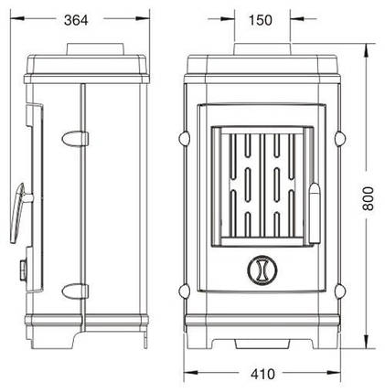 Французька дров'яна чавунна піч для опалення будинку, камінофен Invicta Remilly антрацит, фото 2
