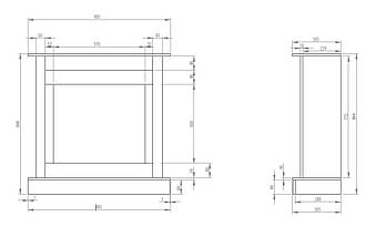 Підлоговий електрокамін обігрівач з порталом, камінокомплект для дому Aflamo VIGO Classic Чорний + LED 60, 90 см, фото 4