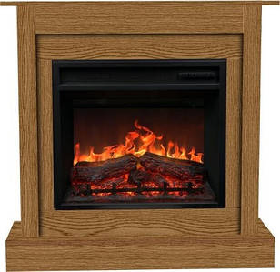Декоративний підлоговий електрокамін з порталом, камінокомплект з обігрівом Aflamo Vigo Classic Дуб + Led 60  90 см