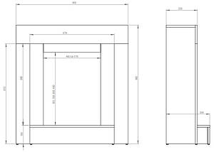 Підлоговий декоративний електрокамін з порталом, камінокомплект з обігрівом Aflamo SIMPLE Бетон + LED 60 3D, 90 см, фото 5