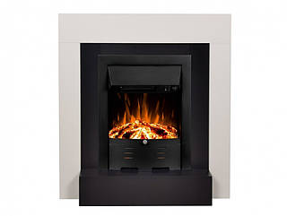 Маленький декоративний обігрівач електрокамін з порталом для дому Aflamo Simple Білий Dexter Чорний 90 см