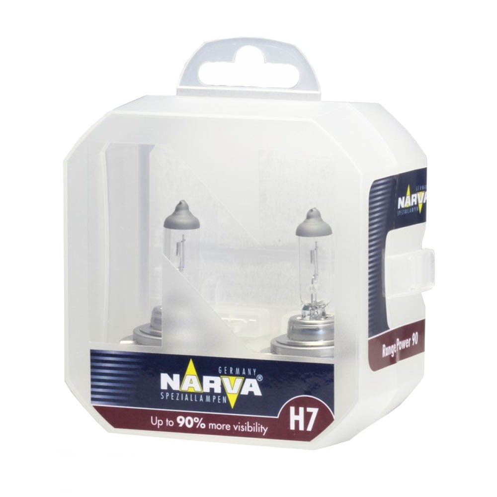 Галогенні лампи в фару авто Н7 12 V 55 W NARVA RANGE POWER + 90%