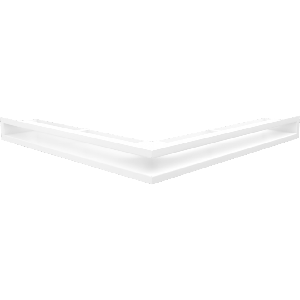 Вентиляційна решітка для каміна Kratki Люфт NS / 60 / B кутова біла LUFT/NS/60/45S/B