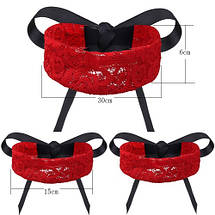 Пов'язка на очі та наручники червоні KARMEN (без вушок), фото 3