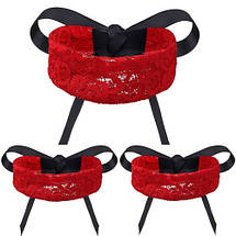 Пов'язка на очі та наручники червоні KARMEN (без вушок), фото 2