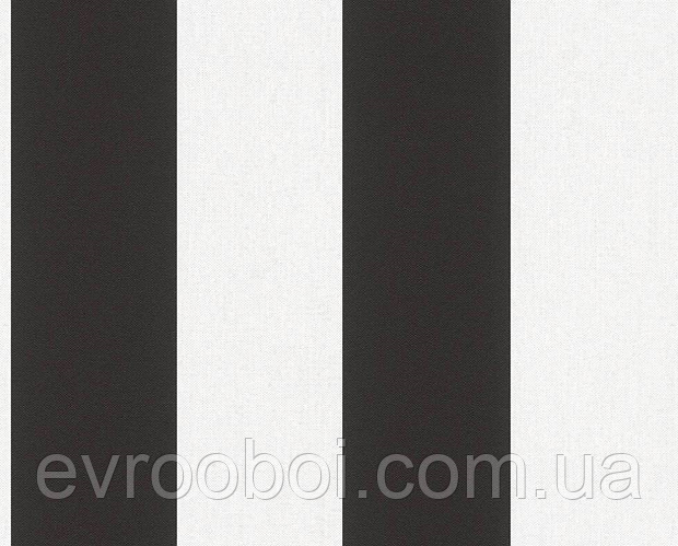 Купить Стильные немецкие обои 343213, в широкую черную полоску на белом ...