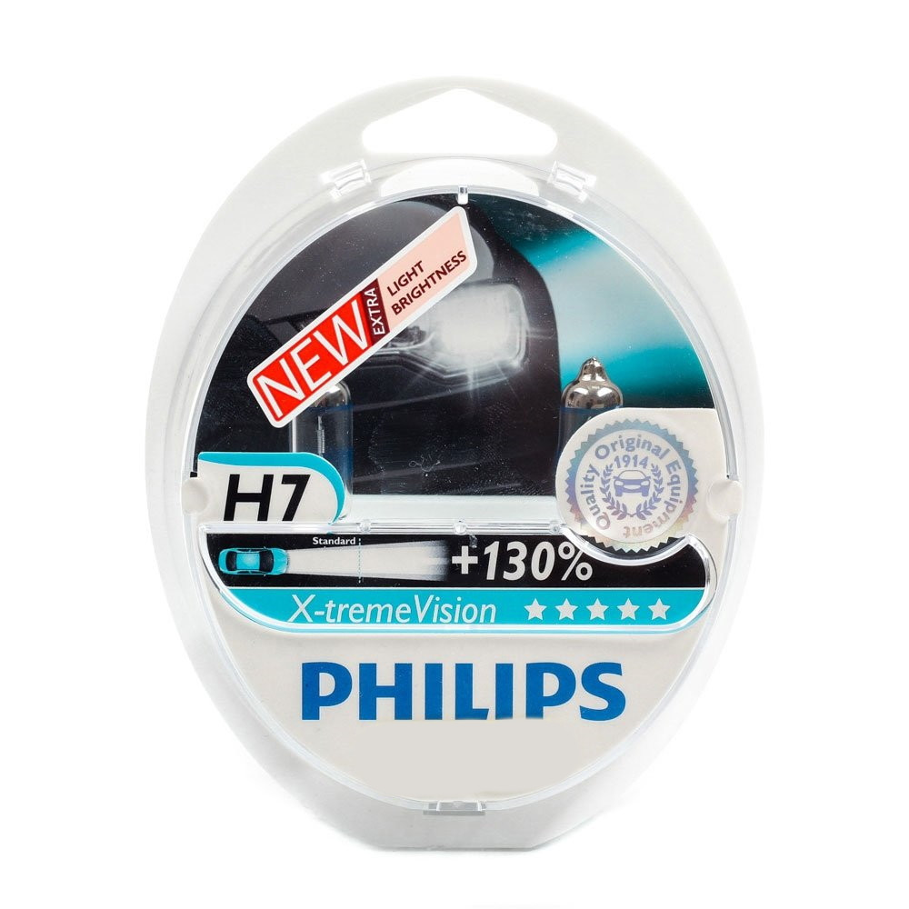 Галогенні лампи в фару авто Н7 12 V 55 W PHILIPS X-tremeVision+130% (2 шт.)