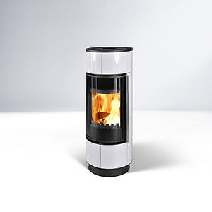 Сталева камінна піч з керамікою для опалення на дровах, буржуйка THORMA ATIKA EXTRA білий глянсовий