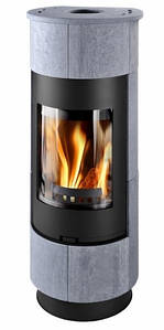 Опалювальна камінна піч на дровах облицьована каменем, сталева буржуйка для будинку THORMA CADIZ SERPENTINO