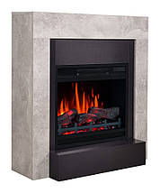 Підлоговий декоративний електрокамін з порталом, камінокомплект з обігрівом Aflamo SIMPLE Бетон + LED 60 3D, 90 см, фото 2