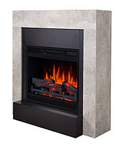 Підлоговий декоративний електрокамін з порталом, камінокомплект з обігрівом Aflamo SIMPLE Бетон + LED 60 3D, 90 см, фото 3