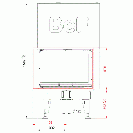 Повітряна камінна топка Bef Feel V 9 CL / CP з гільйотиною, фото 3