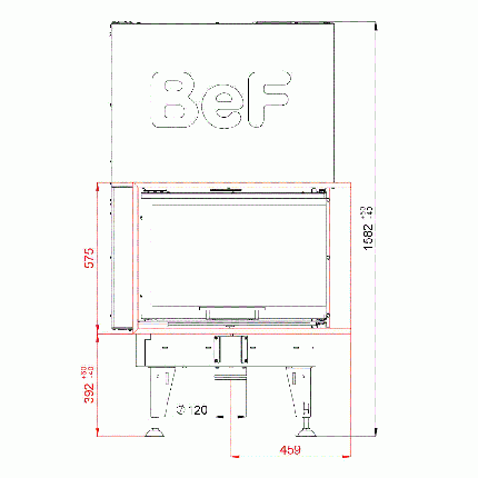 Повітряна камінна топка Bef Feel V 9 CL / CP з гільйотиною, фото 4
