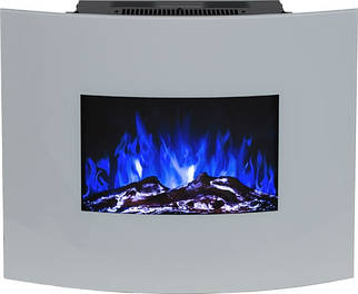 Настінний декоративний електрокамін з обігрівом Aflamo Malibu 26 White вбудовуваний електричний камін 65 см