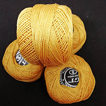 Бавовна Пряжа Ірис No8/10 грам гірчичний Паковання 10 штук Тон 214