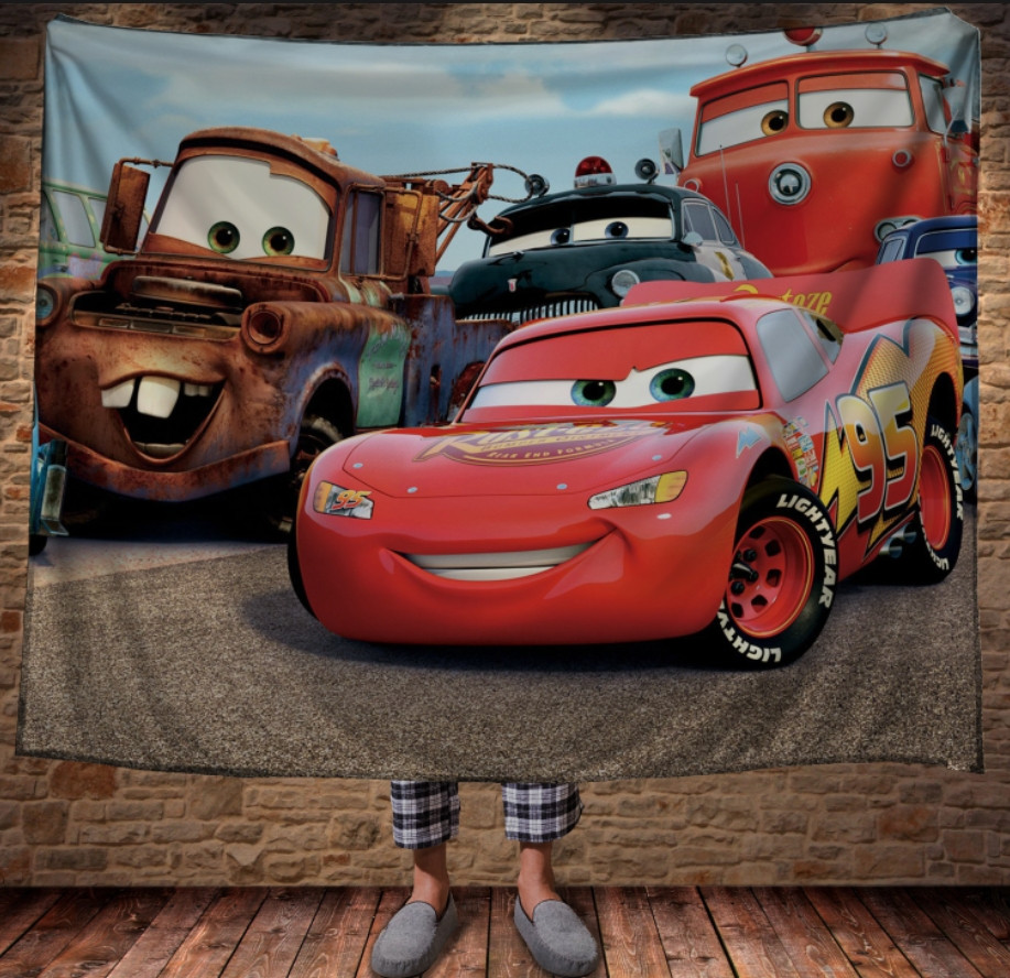 Плед з 3D принтом-Cars Тачки Команда