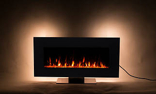 Настінний вбудовуваний електрокамін обігрівач з пультом Aflamo Flash електричний камін для дому 107 см