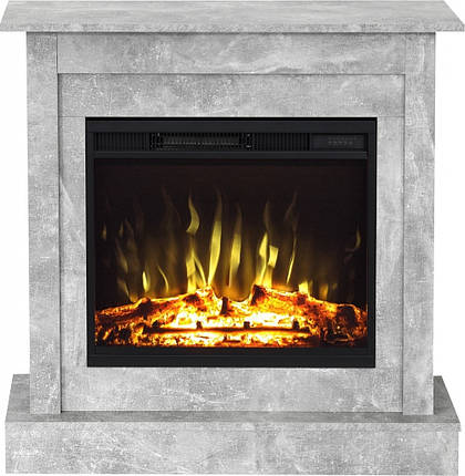 Підлоговий електричний камін з порталом, камінокомплект з обігрівом Aflamo VIGO Classic Бетон + LED 60, 90 см, фото 1