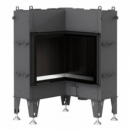 Вбудована сучасна камінна топка кутова для опалення будинку BeF Flat 4 L незвичайної форми (7,5 кВт), фото 1