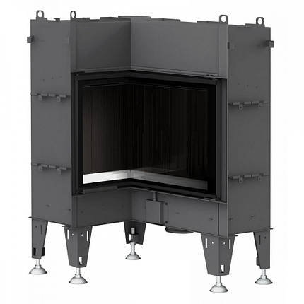 Повітряна камінна топка кутова сталева BeF Flat 6 L незвичайної форми для опалення заміського будинку (5 кВт), фото 1