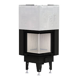 Кутова сталева камінна топка для заміського будинку BeF AQUATIC WH V 500 E з водяним контуром (13 кВт)