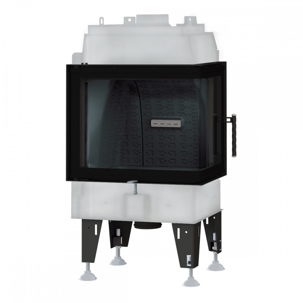 Кутова сталева камінна топка для опалення будинку з повітряним опаленням BEF ROYAL 7 CP/CL (7,4 кВт)