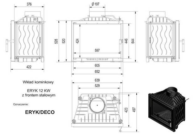 Камінна топка Kratki Eryk 12 Deco, фото 3