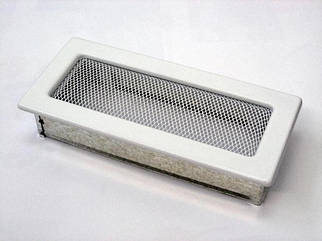 Вентиляційна решітка для каміна Kratki 11х24 cм біла 24B