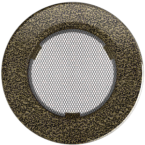 Вентиляційна решітка для каміна Kratki FI 100 кругла чорне золото FI/100CZ